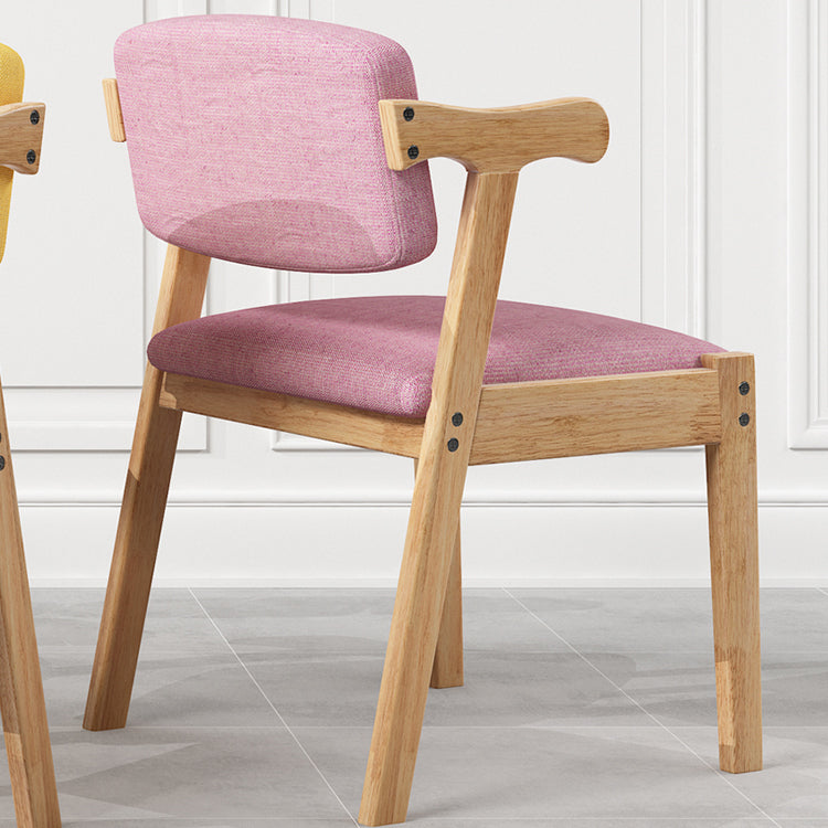 Silla de comedor de madera contemporánea con respaldo abierto, silla lateral de comedor