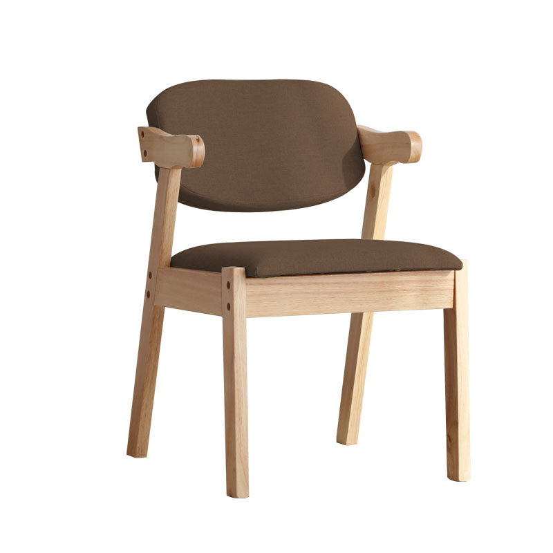 Silla de comedor de madera contemporánea con respaldo abierto, silla lateral de comedor