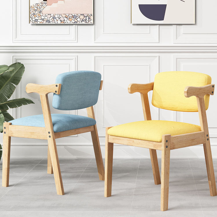 Silla de comedor de madera contemporánea con respaldo abierto, silla lateral de comedor