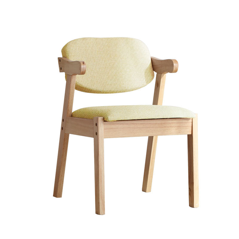 Chaise de salle à manger contemporaine en bois, chaise d'appoint simple à dossier ouvert