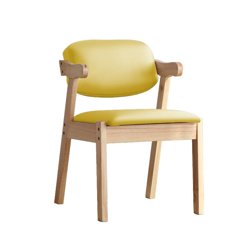 Silla de comedor de madera contemporánea con respaldo abierto, silla lateral de comedor