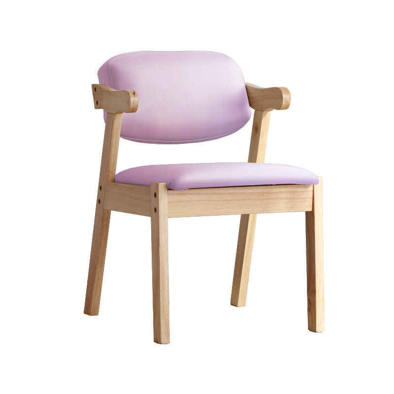 Chaise de salle à manger contemporaine en bois, chaise d'appoint simple à dossier ouvert