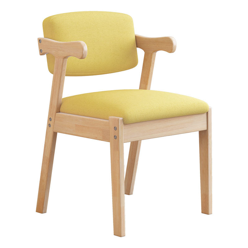 Silla de comedor de madera contemporánea con respaldo abierto, silla lateral de comedor
