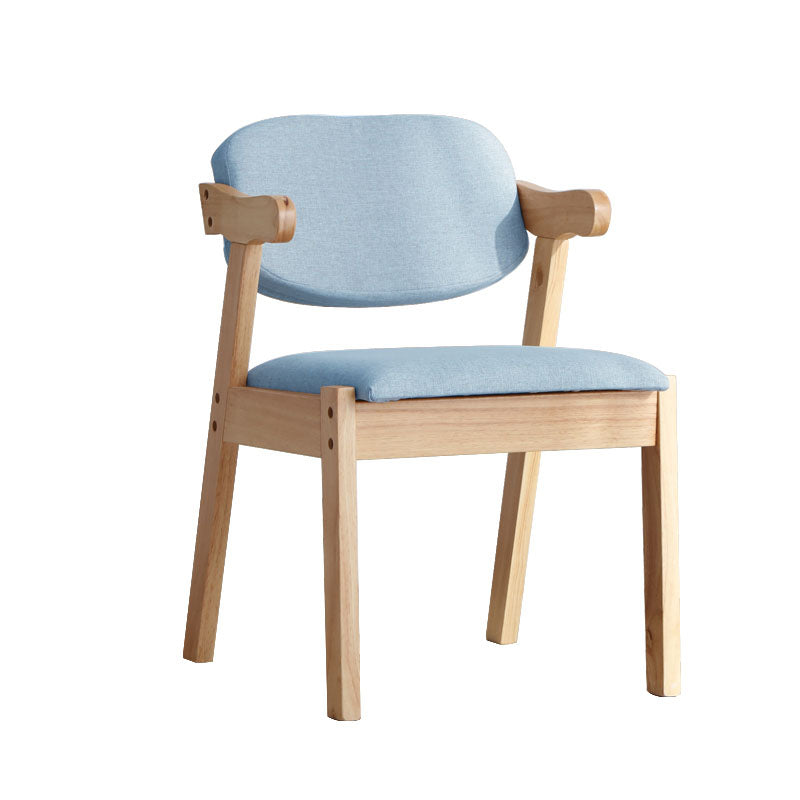 Silla de comedor de madera contemporánea con respaldo abierto, silla lateral de comedor