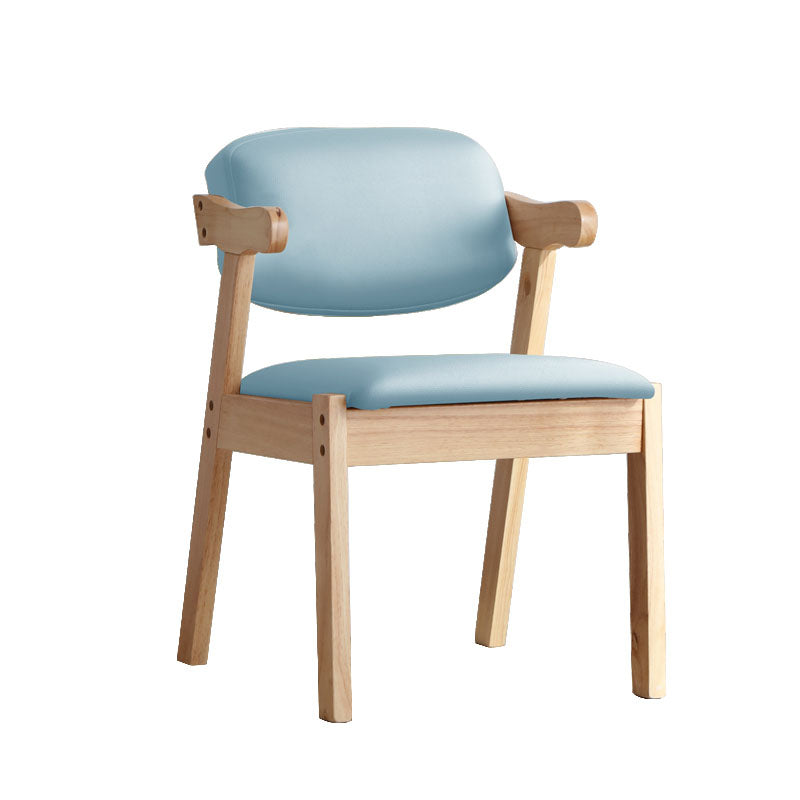 Silla de comedor de madera contemporánea con respaldo abierto, silla lateral de comedor