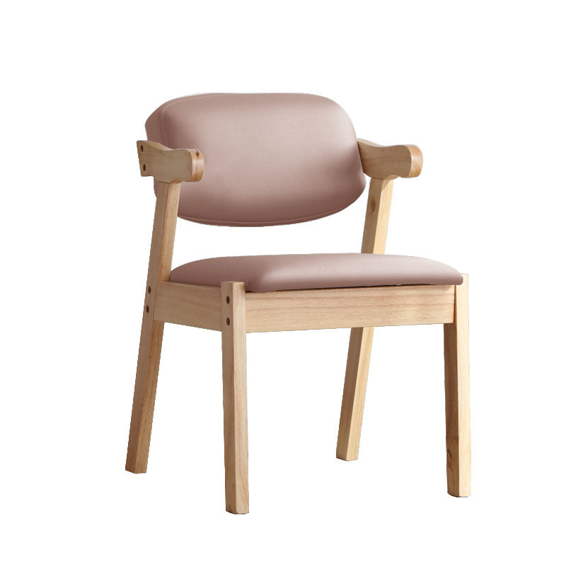 Silla de comedor de madera contemporánea con respaldo abierto, silla lateral de comedor