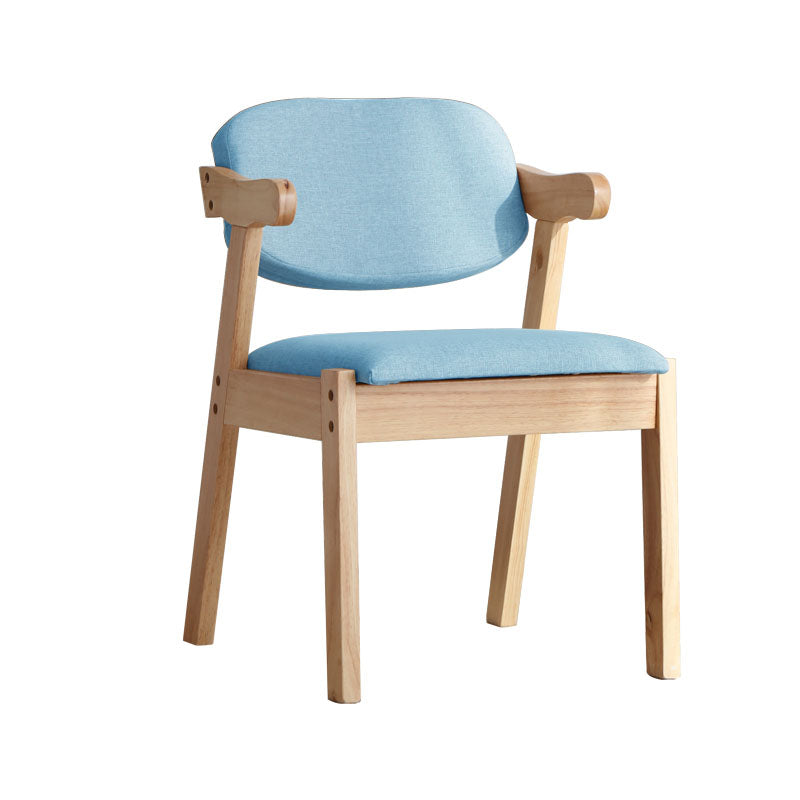 Silla de comedor de madera contemporánea con respaldo abierto, silla lateral de comedor