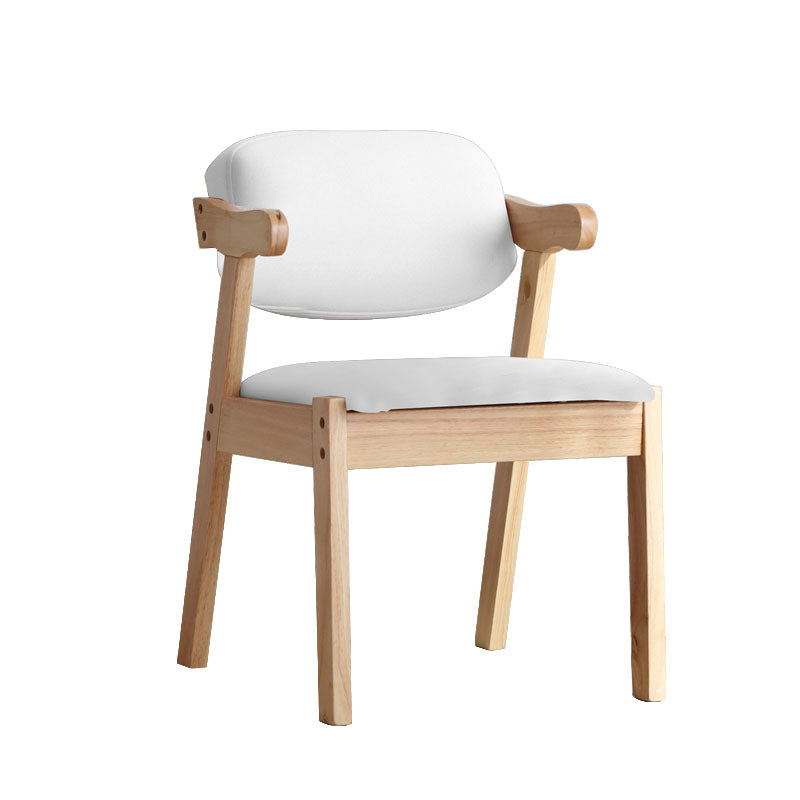 Silla de comedor de madera contemporánea con respaldo abierto, silla lateral de comedor