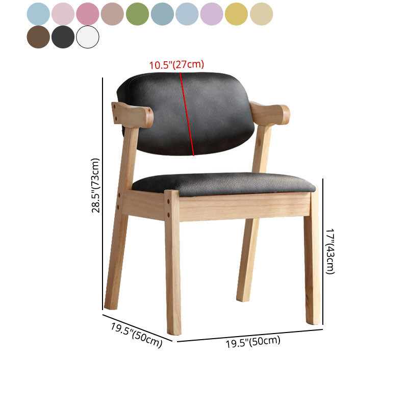 Silla de comedor de madera contemporánea con respaldo abierto, silla lateral de comedor