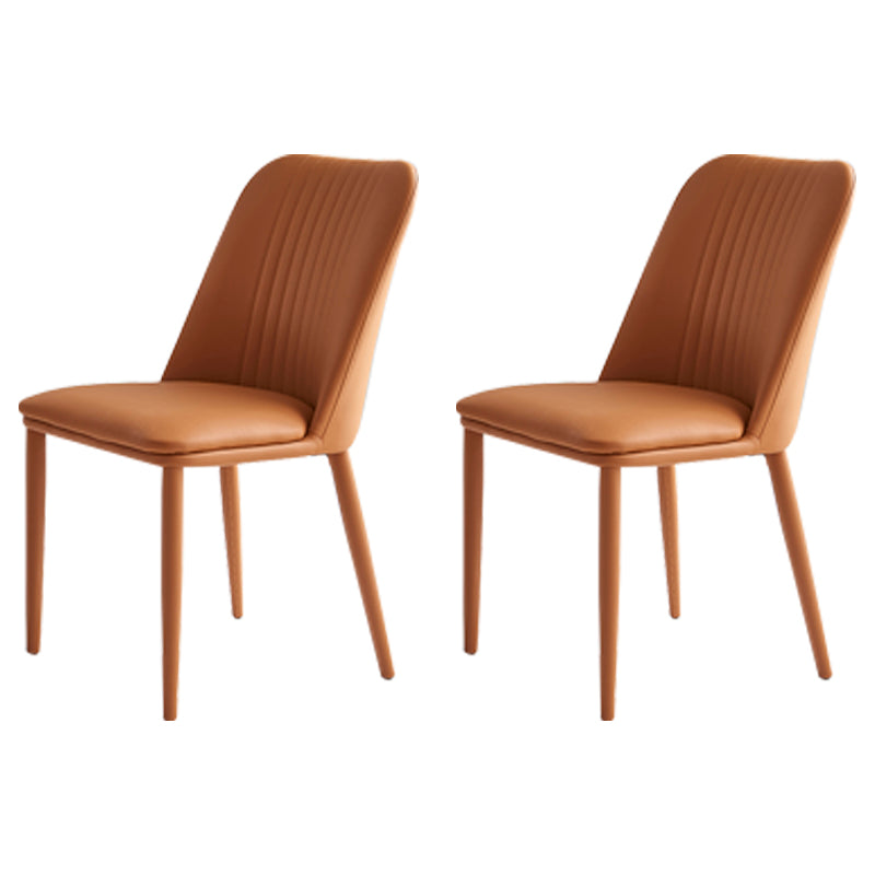 Silla lateral casera industrial Silla de comedor tapizada de metal con respaldo sólido