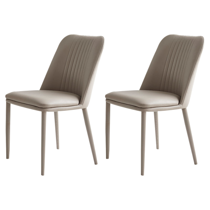 Silla lateral casera industrial Silla de comedor tapizada de metal con respaldo sólido