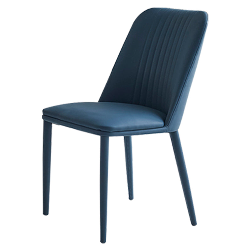 Silla lateral casera industrial Silla de comedor tapizada de metal con respaldo sólido