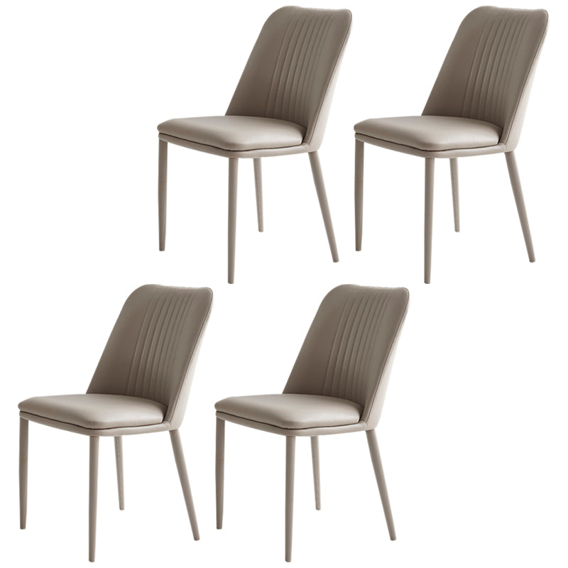 Silla lateral casera industrial Silla de comedor tapizada de metal con respaldo sólido