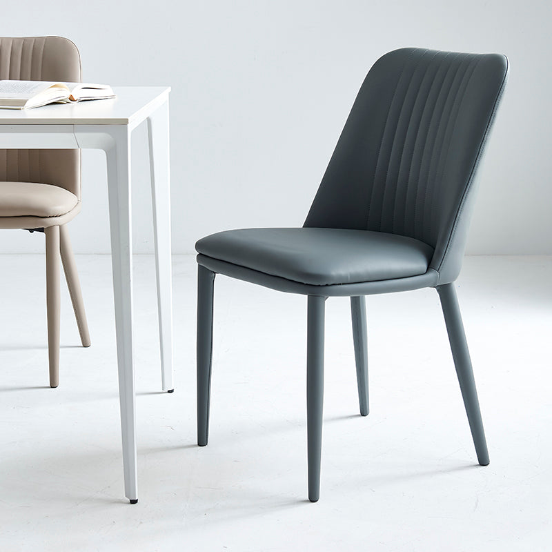 Chaise d'appoint à la maison industrielle, chaise de salle à manger rembourrée en métal à dossier solide