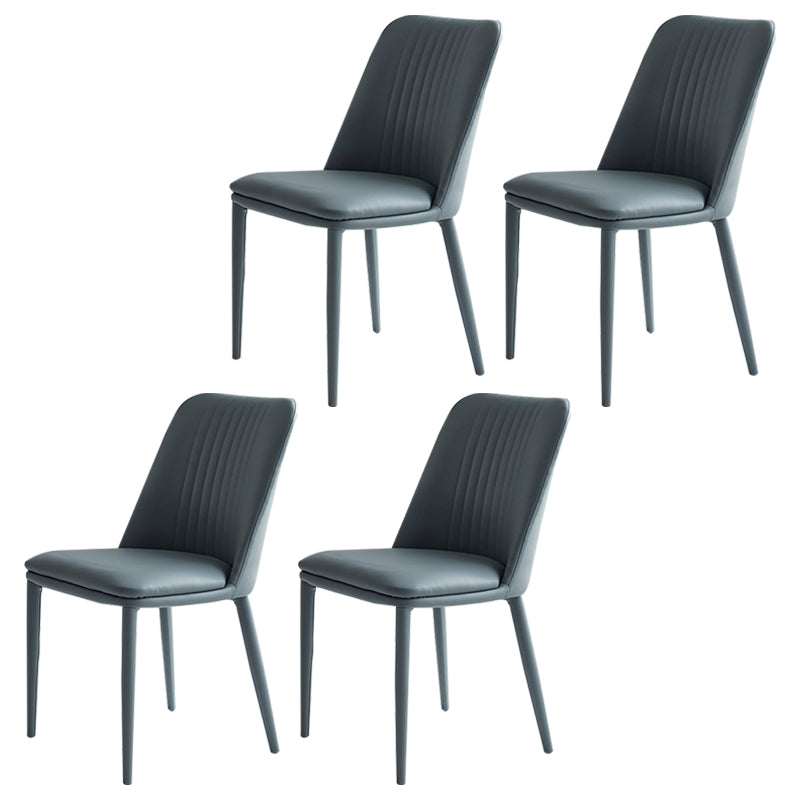 Silla lateral casera industrial Silla de comedor tapizada de metal con respaldo sólido