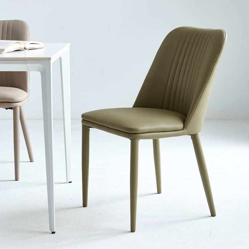 Chaise d'appoint à la maison industrielle, chaise de salle à manger rembourrée en métal à dossier solide