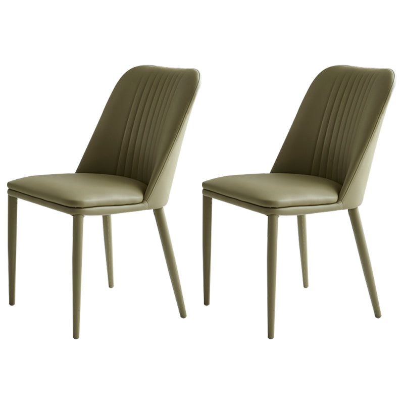 Silla lateral casera industrial Silla de comedor tapizada de metal con respaldo sólido