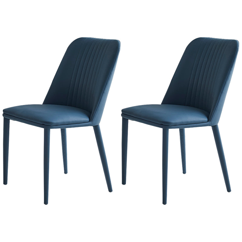 Silla lateral casera industrial Silla de comedor tapizada de metal con respaldo sólido