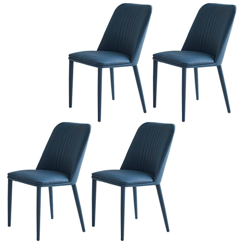 Silla lateral casera industrial Silla de comedor tapizada de metal con respaldo sólido