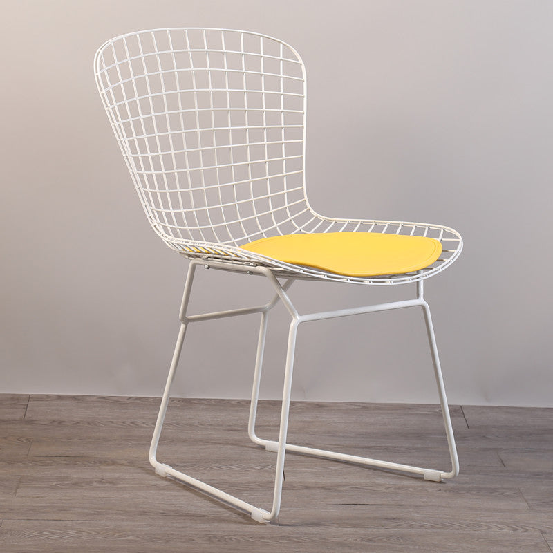 Sillas sin brazos de comedor de metal contemporáneo, respaldo abierto, silla lateral para uso doméstico
