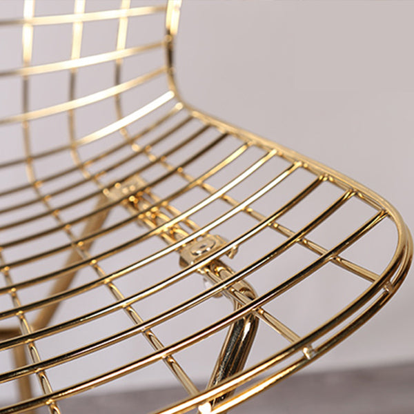 Sillas sin brazos de comedor de metal contemporáneo, respaldo abierto, silla lateral para uso doméstico