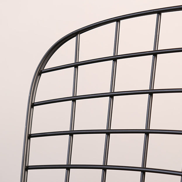 Sillas sin brazos de comedor de metal contemporáneo, respaldo abierto, silla lateral para uso doméstico