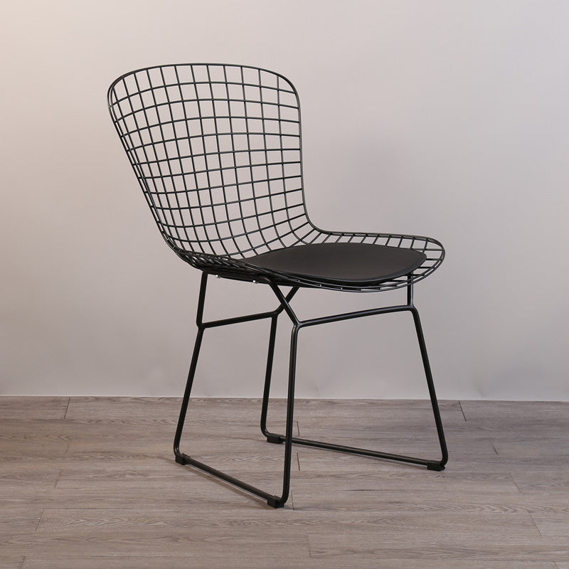 Chaises sans bras de salle à manger contemporaines en métal, chaise latérale de salle à manger à dossier ouvert pour usage domestique
