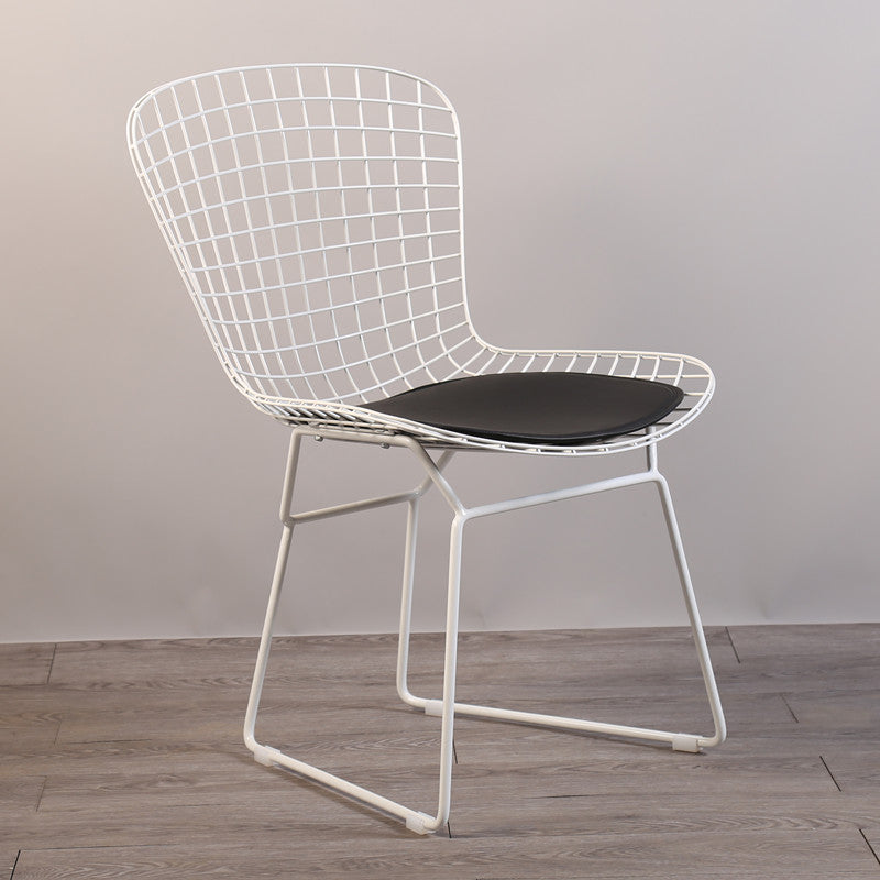 Sillas sin brazos de comedor de metal contemporáneo, respaldo abierto, silla lateral para uso doméstico