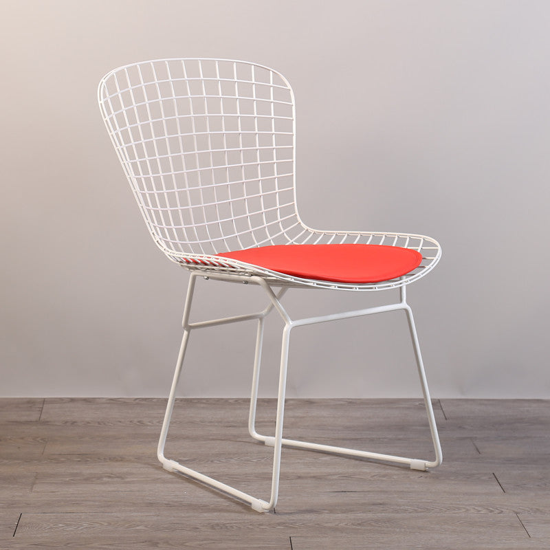 Sillas sin brazos de comedor de metal contemporáneo, respaldo abierto, silla lateral para uso doméstico