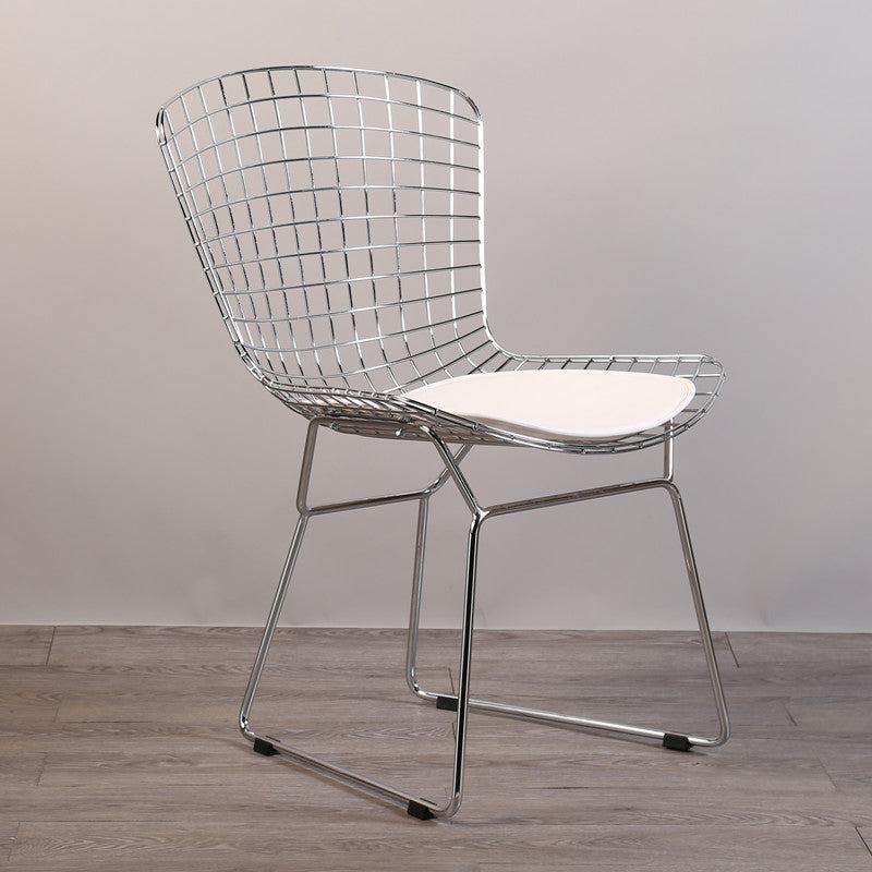 Sillas sin brazos de comedor de metal contemporáneo, respaldo abierto, silla lateral para uso doméstico