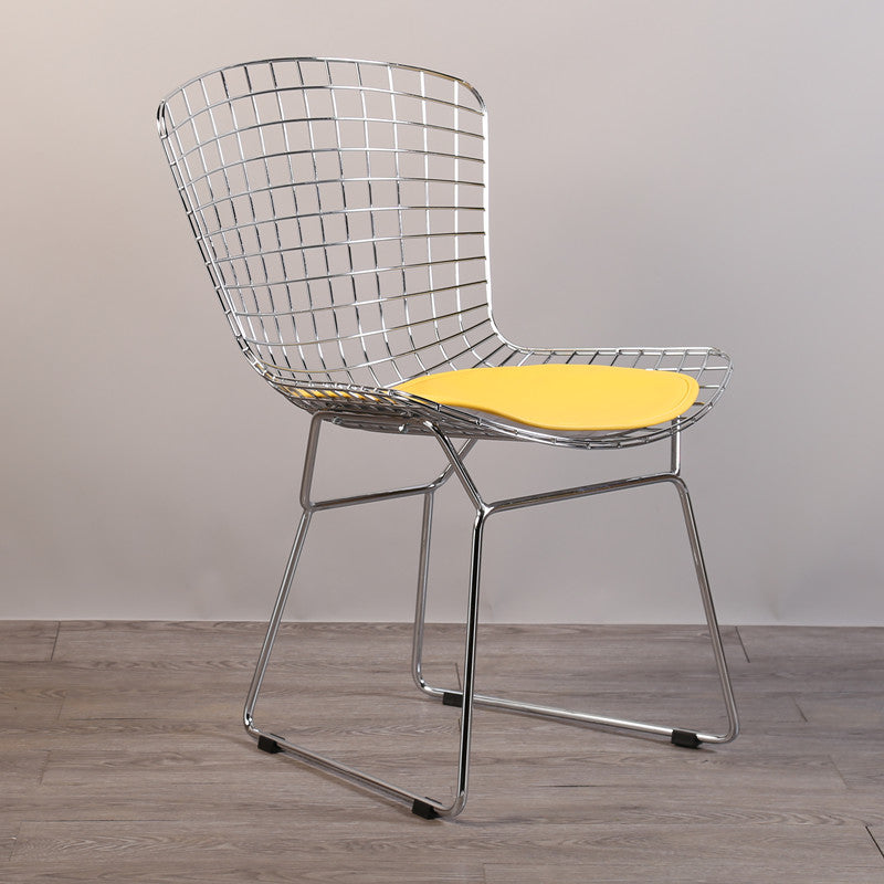 Chaises sans bras de salle à manger contemporaines en métal, chaise latérale de salle à manger à dossier ouvert pour usage domestique