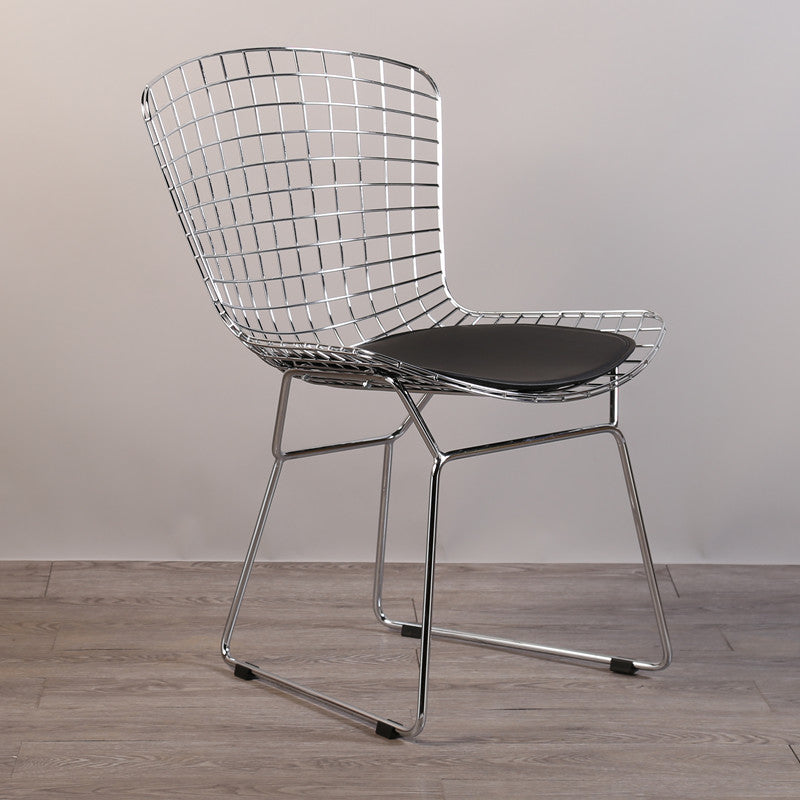 Sillas sin brazos de comedor de metal contemporáneo, respaldo abierto, silla lateral para uso doméstico
