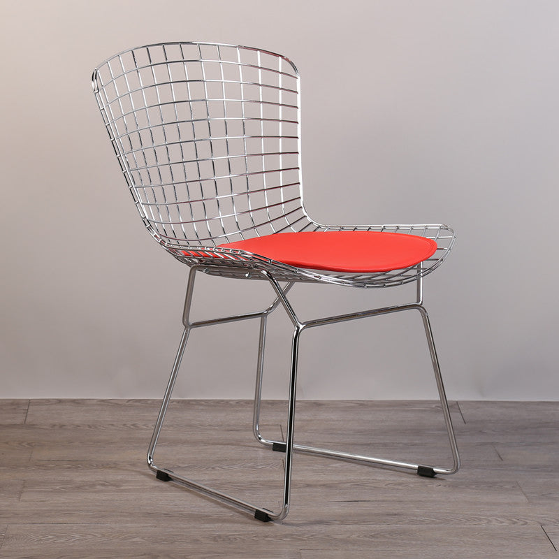 Chaises sans bras de salle à manger contemporaines en métal, chaise latérale de salle à manger à dossier ouvert pour usage domestique