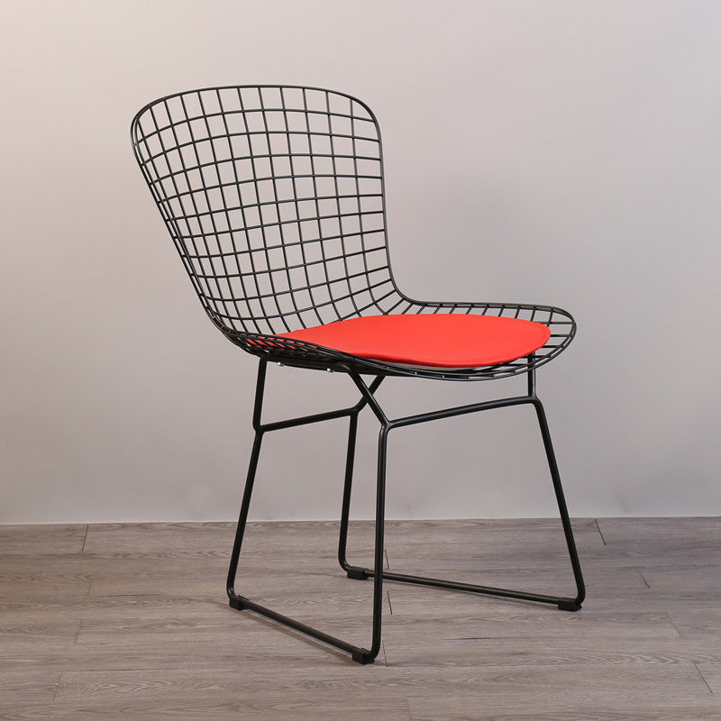 Sillas sin brazos de comedor de metal contemporáneo, respaldo abierto, silla lateral para uso doméstico