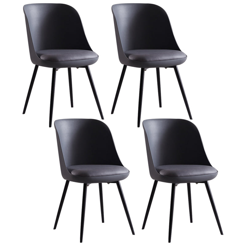 Sillas de comedor industriales de metal, sillas de comedor tapizadas sin brazos para uso doméstico