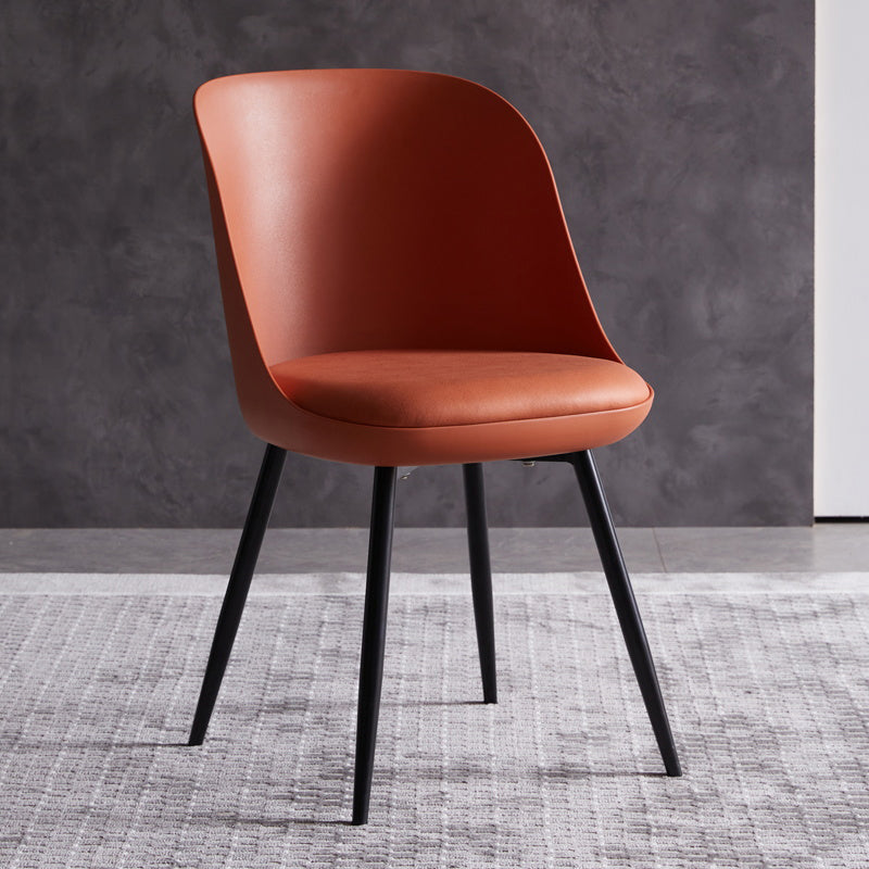 Les chaises de salle à manger industrielles en métal ont tapissé des chaises de salle à manger sans bras pour l'usage à la maison