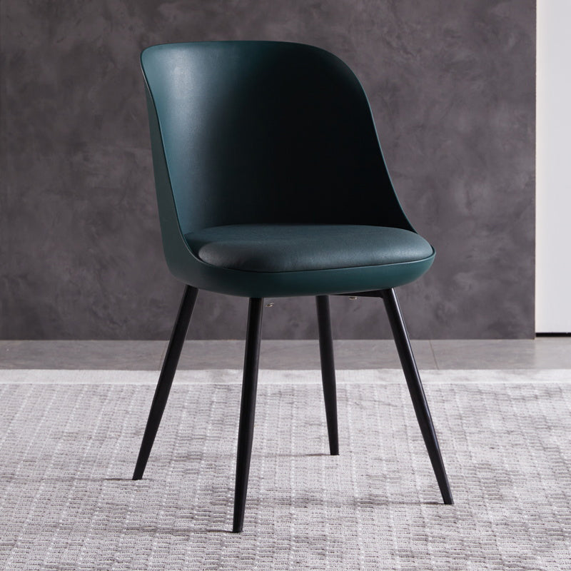 Les chaises de salle à manger industrielles en métal ont tapissé des chaises de salle à manger sans bras pour l'usage à la maison