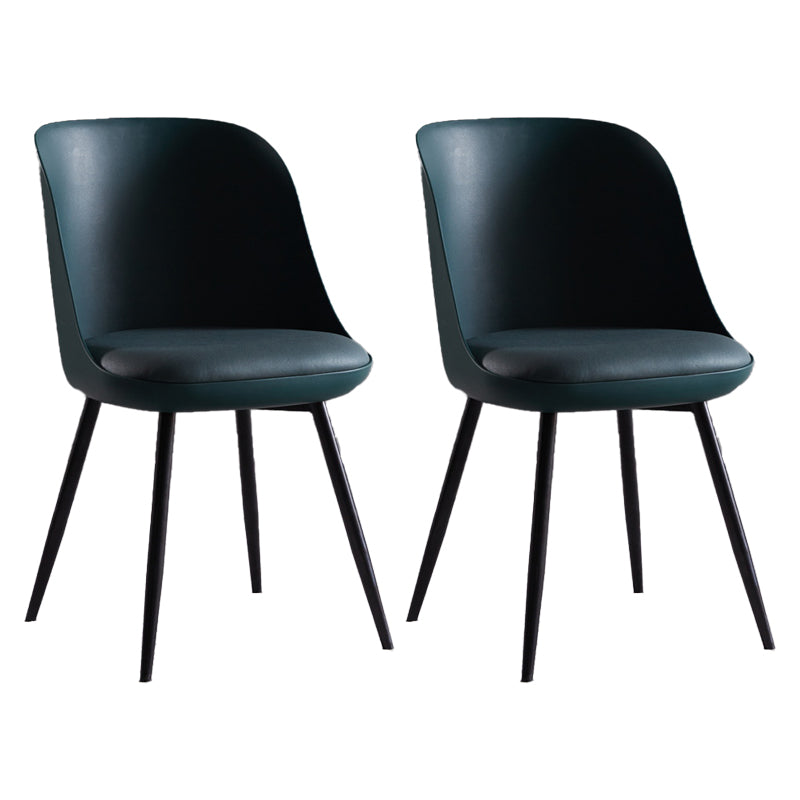 Sillas de comedor industriales de metal, sillas de comedor tapizadas sin brazos para uso doméstico