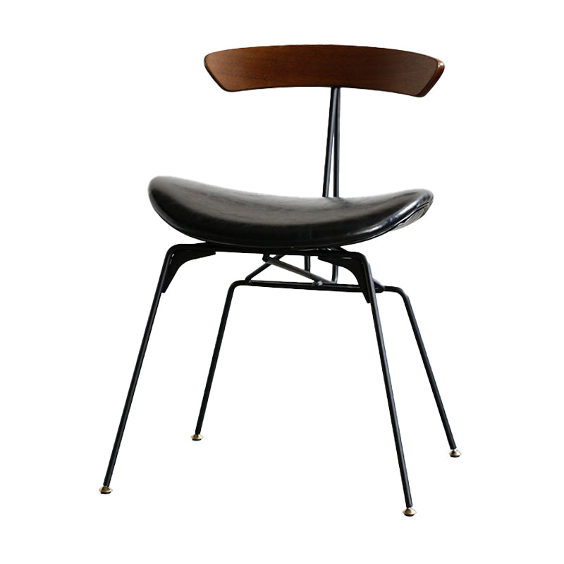 Silla lateral casera tapizada industrial con acabado mate, parte trasera abierta, sillas de comedor