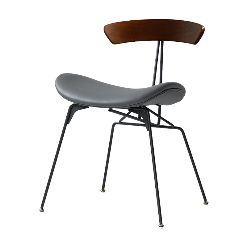Silla lateral casera tapizada industrial con acabado mate, parte trasera abierta, sillas de comedor