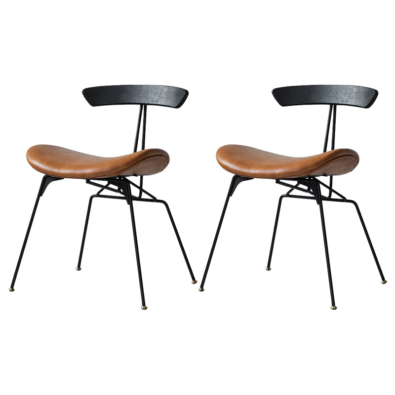 Silla lateral casera tapizada industrial con acabado mate, parte trasera abierta, sillas de comedor