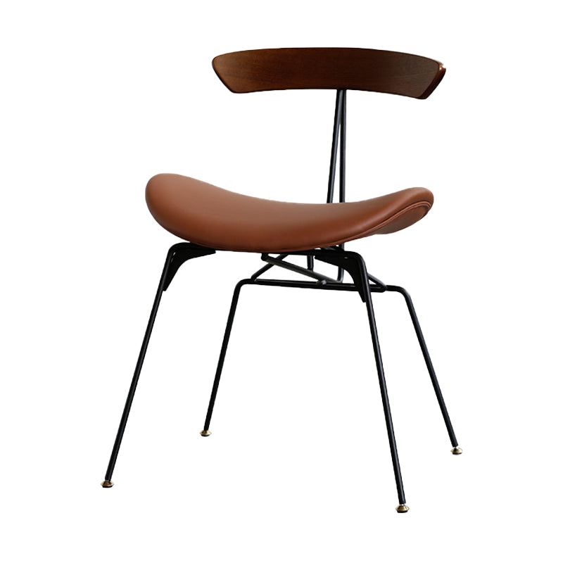Silla lateral casera tapizada industrial con acabado mate, parte trasera abierta, sillas de comedor