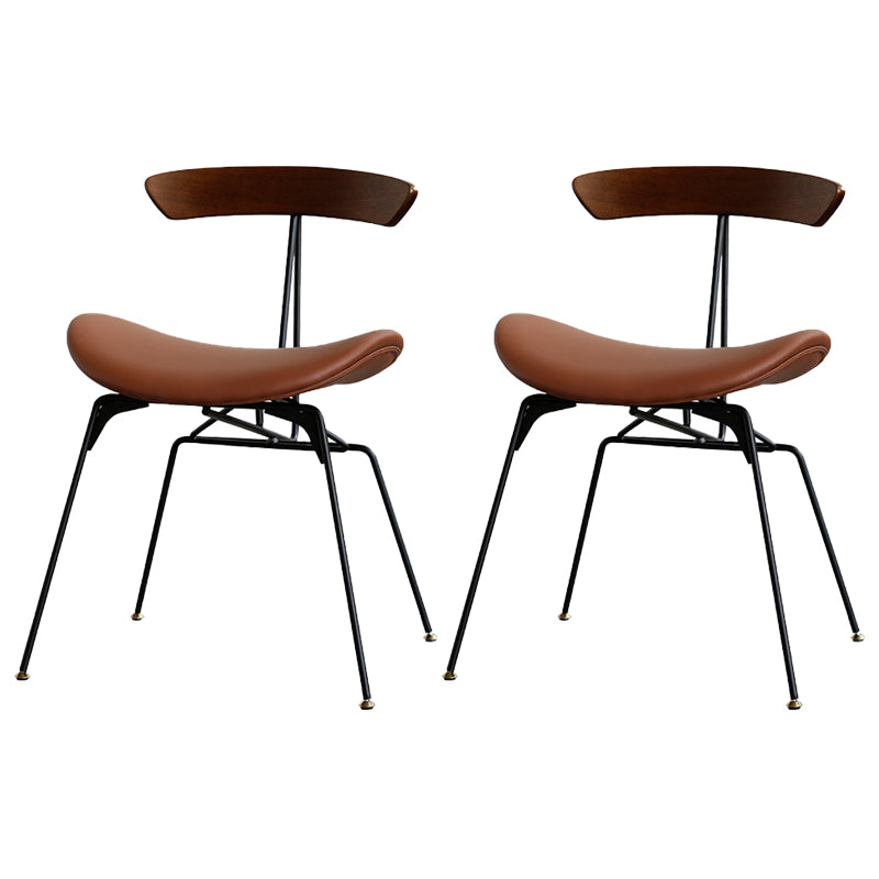 Silla lateral casera tapizada industrial con acabado mate, parte trasera abierta, sillas de comedor