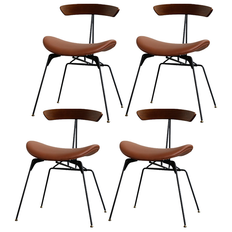 Silla lateral casera tapizada industrial con acabado mate, parte trasera abierta, sillas de comedor