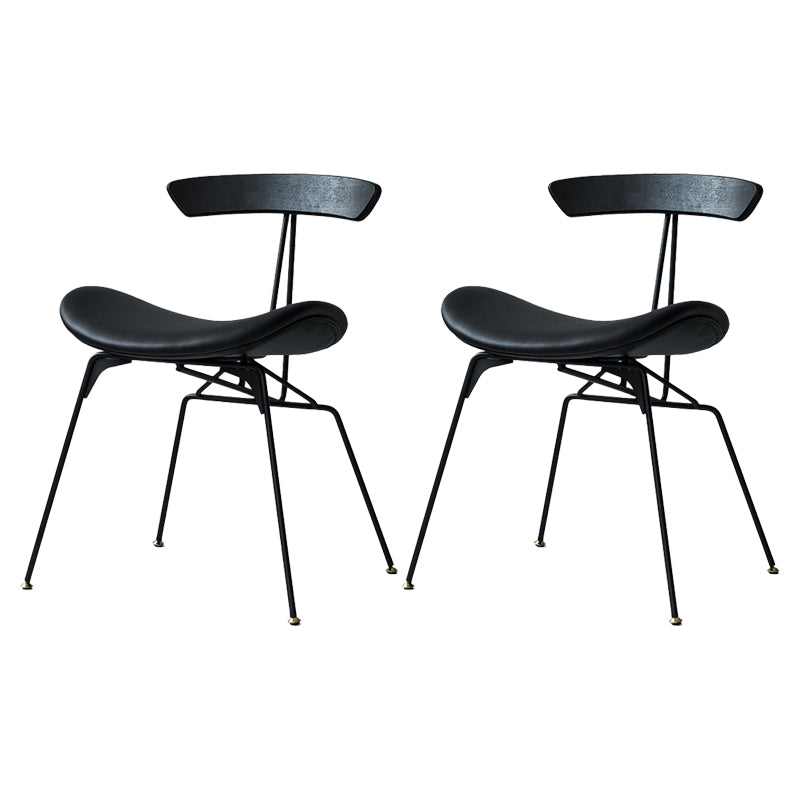 Silla lateral casera tapizada industrial con acabado mate, parte trasera abierta, sillas de comedor