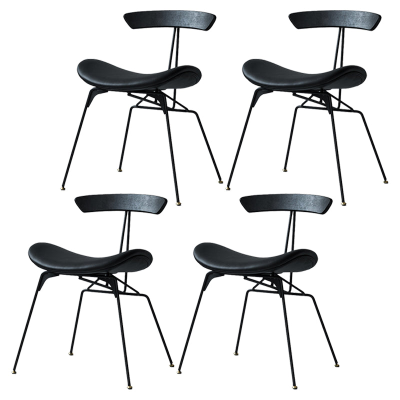 Silla lateral casera tapizada industrial con acabado mate, parte trasera abierta, sillas de comedor