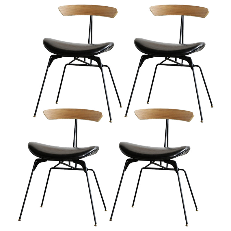 Silla lateral casera tapizada industrial con acabado mate, parte trasera abierta, sillas de comedor