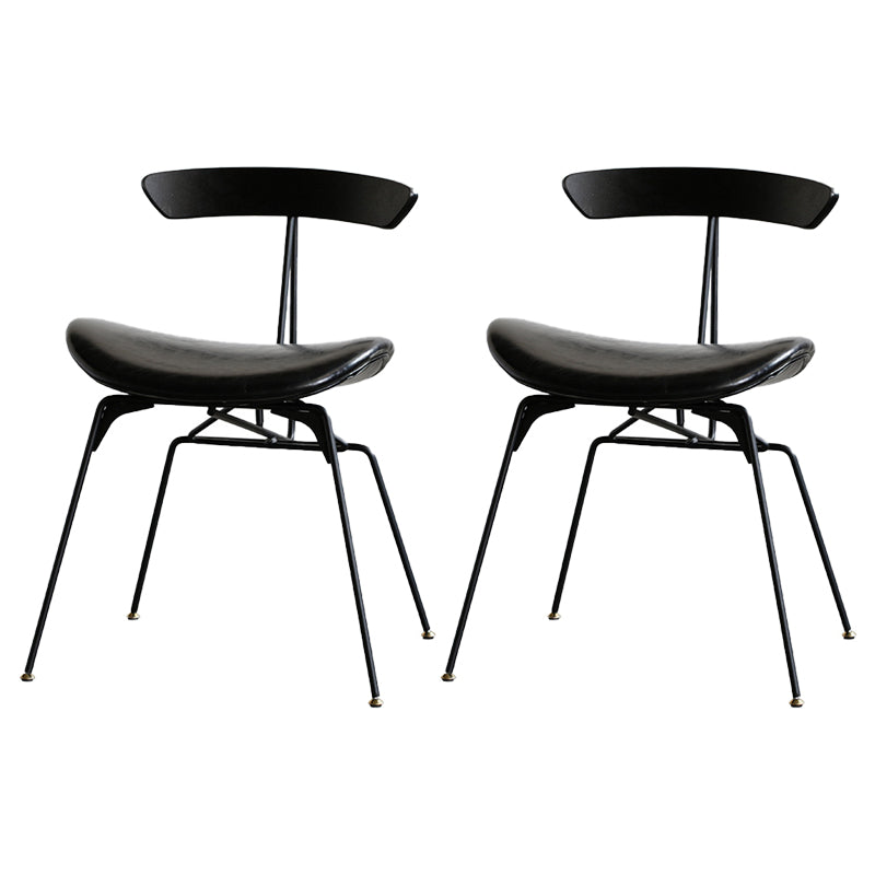 Silla lateral casera tapizada industrial con acabado mate, parte trasera abierta, sillas de comedor