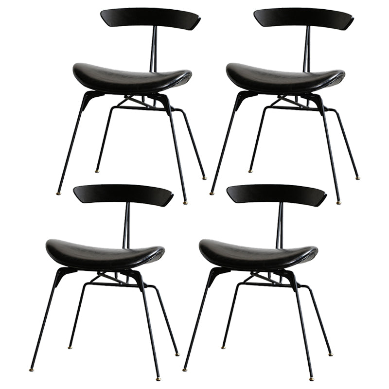 Silla lateral casera tapizada industrial con acabado mate, parte trasera abierta, sillas de comedor