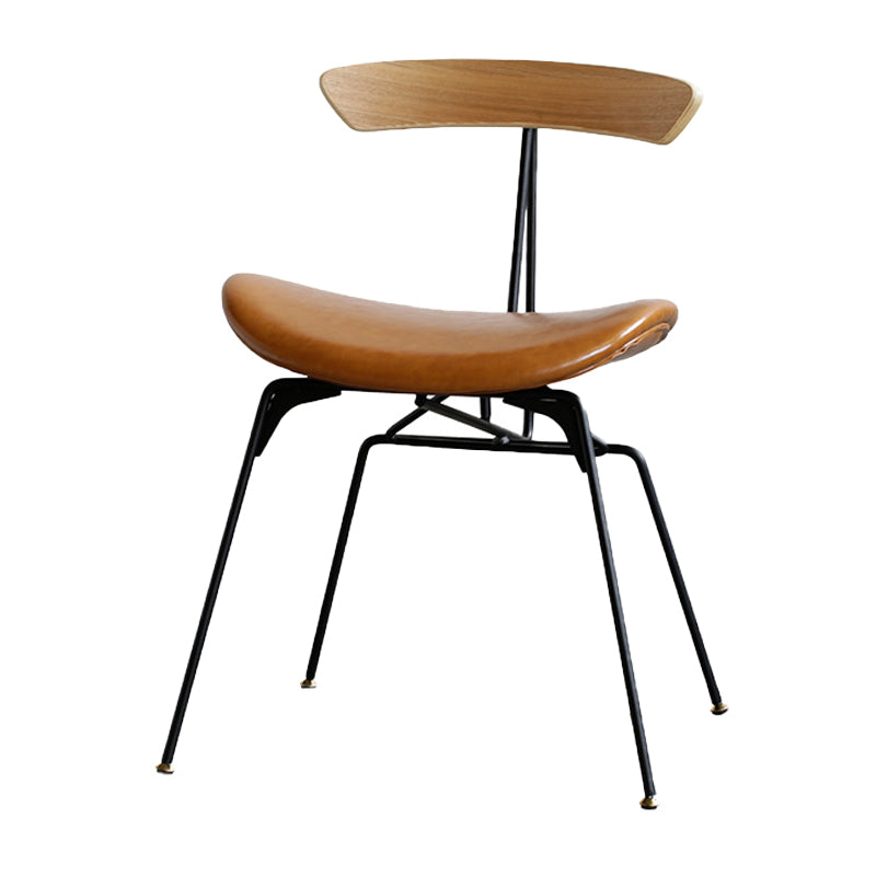 Silla lateral casera tapizada industrial con acabado mate, parte trasera abierta, sillas de comedor